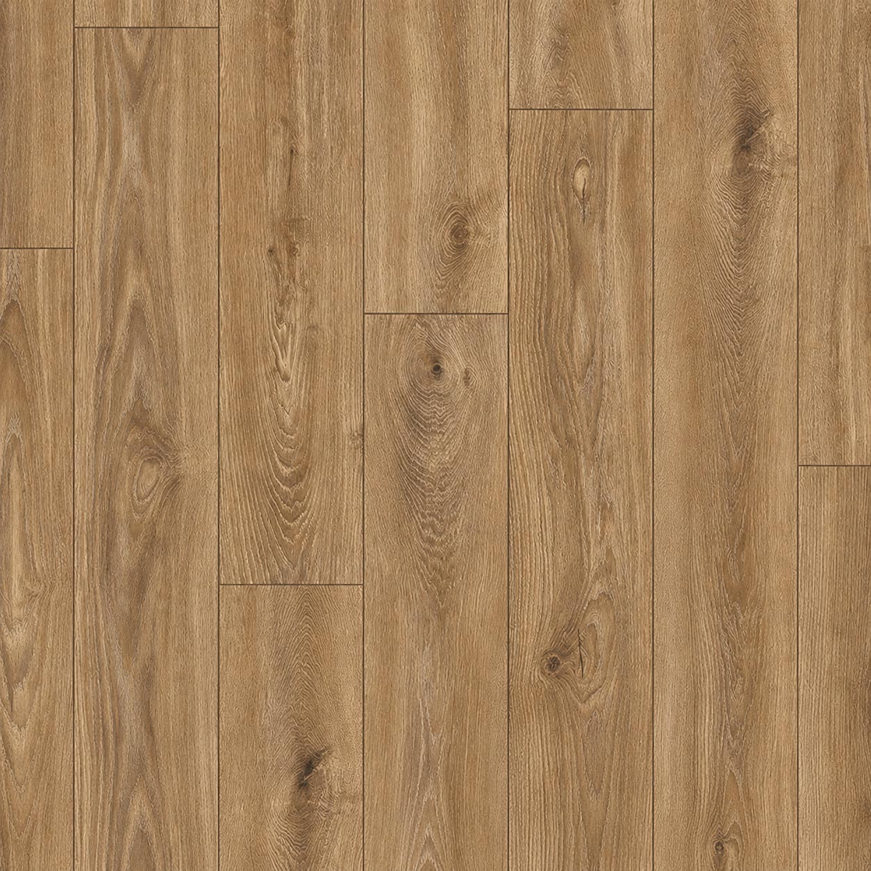 Uzorak kolekcijskog laminata K471 Mandiosa Oak 12 mm 33/AC6 sa toplim prirodnim hrastovim dekorom, zlatno-bež tonovima, izraženom strukturom drveta i diskretnim čvorovima